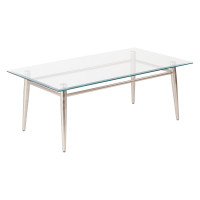 OSP Home Furnishings MG1242S-NB Brooklyn Glass Top Coffee Table